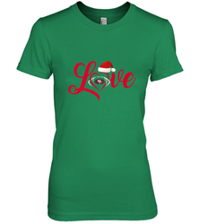 NFL San Francisco 49ers Logo Christmas Santa Hat Love Heart Football Team Women's Premium T-Shirt