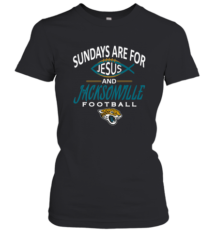 Sundays Are For Jesus and Jacksonville Funny Football Women's T-Shirt Women's T-Shirt / Black / XS Women's T-Shirt - HHHstores
