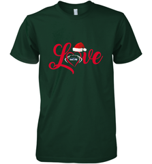 NFL Seattle Seahawks Logo Christmas Santa Hat Love Heart Football Team Men's Premium T-Shirt Men's Premium T-Shirt - HHHstores