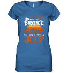 My Broom Broke So Now I Drive A Jeep Funny Witch Halloween Women's V-Neck T-Shirt Women's V-Neck T-Shirt - HHHstores
