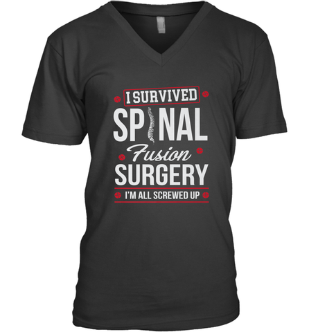I Survived Spinal Fusion Surgery Men's V-Neck Men's V-Neck / Black / S Men's V-Neck - HHHstores