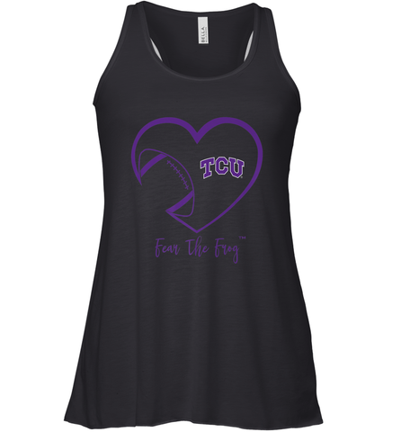 TCU Horned Frogs Football Inside Heart  Team Women's Racerback Tank Women's Racerback Tank / Black / XS Women's Racerback Tank - HHHstores
