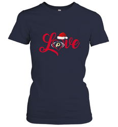 NFL Washington Redskins Logo Christmas Santa Hat Love Heart Football Team Women's T-Shirt