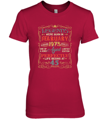 Legends Were Born In FEBRUARY 1975 45th Birthday Gifts Women's Premium T-Shirt Women's Premium T-Shirt - HHHstores