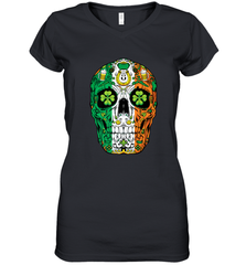 Sugar Skull Leprechaun T Shirt St Patricks Day Women Men Tee Women's V-Neck T-Shirt Women's V-Neck T-Shirt - HHHstores