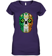 Sugar Skull Leprechaun T Shirt St Patricks Day Women Men Tee Women's V-Neck T-Shirt Women's V-Neck T-Shirt - HHHstores