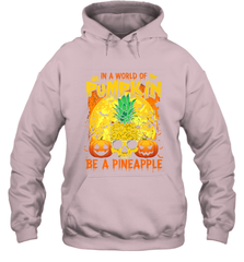In A World Of Pumpkin Be A Pineapple Skull Halloween Funny Hooded Sweatshirt Hooded Sweatshirt - HHHstores