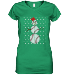 UGLY CHRISTMAS Baseball Snowman Holiday Santa Funny Men Gift Women's V-Neck T-Shirt Women's V-Neck T-Shirt - HHHstores