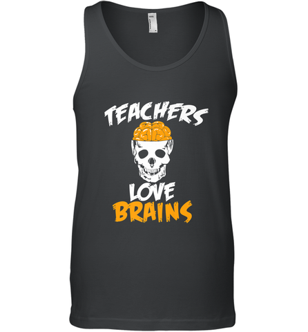 Teachers Love Brains funny Halloween Zombie Men's Tank Top Men's Tank Top / Black / XS Men's Tank Top - HHHstores