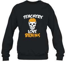 Teachers Love Brains funny Halloween Zombie Crewneck Sweatshirt