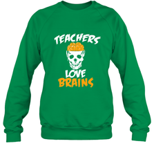 Teachers Love Brains funny Halloween Zombie Crewneck Sweatshirt Crewneck Sweatshirt - HHHstores