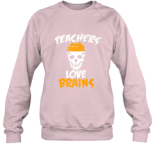 Teachers Love Brains funny Halloween Zombie Crewneck Sweatshirt Crewneck Sweatshirt - HHHstores