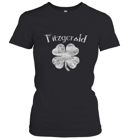 Vintage Fitzgerald Irish Shamrock St Patty's Day Women's T-Shirt Women's T-Shirt / Black / S Women's T-Shirt - HHHstores