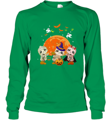 Three Sloths Halloween T shirt Mummy Pumpkin Moon Long Sleeve T-Shirt Long Sleeve T-Shirt - HHHstores