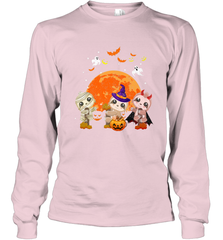 Three Sloths Halloween T shirt Mummy Pumpkin Moon Long Sleeve T-Shirt Long Sleeve T-Shirt - HHHstores