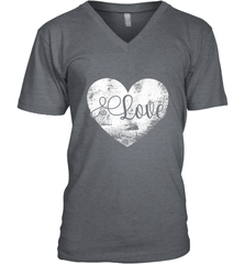Love Valentines Day Heart Vintage Gift For Men Women Men's V-Neck Men's V-Neck - HHHstores