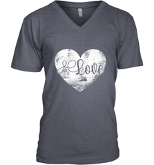 Love Valentines Day Heart Vintage Gift For Men Women Men's V-Neck Men's V-Neck - HHHstores