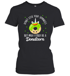 Donutcorn Funny Cute Donut Unicorn Irish St Patrick's Day Women's T-Shirt