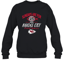 Sundays Are For Jesus and Kansas City Funny Football Crewneck Sweatshirt Crewneck Sweatshirt - HHHstores