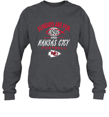 Sundays Are For Jesus and Kansas City Funny Football Crewneck Sweatshirt Crewneck Sweatshirt - HHHstores