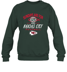 Sundays Are For Jesus and Kansas City Funny Football Crewneck Sweatshirt Crewneck Sweatshirt - HHHstores