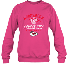 Sundays Are For Jesus and Kansas City Funny Football Crewneck Sweatshirt Crewneck Sweatshirt - HHHstores