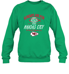 Sundays Are For Jesus and Kansas City Funny Football Crewneck Sweatshirt Crewneck Sweatshirt - HHHstores