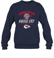 Sundays Are For Jesus and Kansas City Funny Football Crewneck Sweatshirt Crewneck Sweatshirt - HHHstores