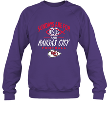 Sundays Are For Jesus and Kansas City Funny Football Crewneck Sweatshirt Crewneck Sweatshirt - HHHstores