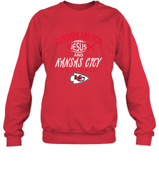 Sundays Are For Jesus and Kansas City Funny Football Crewneck Sweatshirt Crewneck Sweatshirt - HHHstores