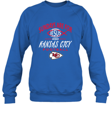 Sundays Are For Jesus and Kansas City Funny Football Crewneck Sweatshirt Crewneck Sweatshirt - HHHstores