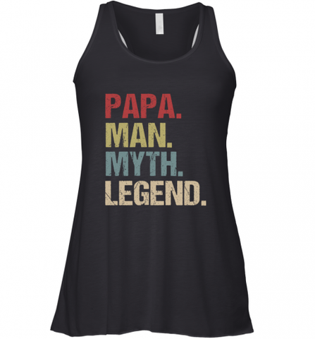 Papa Man Myth Legend Dad Father Women's Racerback Tank Women's Racerback Tank / Black / XS Women's Racerback Tank - HHHstores
