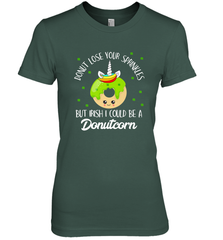 Donutcorn Funny Cute Donut Unicorn Irish St Patrick's Day Women's Premium T-Shirt Women's Premium T-Shirt - HHHstores