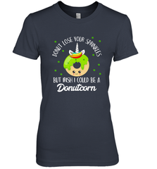 Donutcorn Funny Cute Donut Unicorn Irish St Patrick's Day Women's Premium T-Shirt Women's Premium T-Shirt - HHHstores