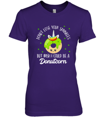 Donutcorn Funny Cute Donut Unicorn Irish St Patrick's Day Women's Premium T-Shirt Women's Premium T-Shirt - HHHstores