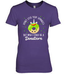 Donutcorn Funny Cute Donut Unicorn Irish St Patrick's Day Women's Premium T-Shirt Women's Premium T-Shirt - HHHstores