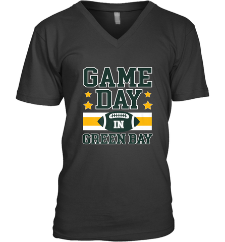 NFL Green Bay WI. Game Day Football Home Team Men's V-Neck Men's V-Neck / Black / S Men's V-Neck - HHHstores