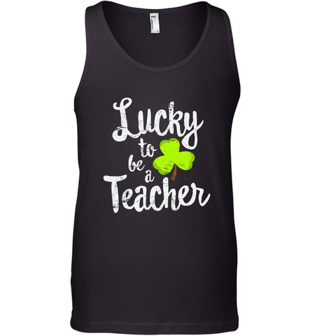Teacher St. Patrick's Day Shirt, Lucky To Be A Teacher Men's Tank Top Men's Tank Top / Black / XS Men's Tank Top - HHHstores