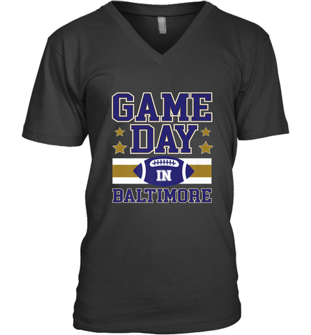 NFL Baltimore MD. Game Day Football Home Team Men's V-Neck Men's V-Neck / Black / S Men's V-Neck - HHHstores
