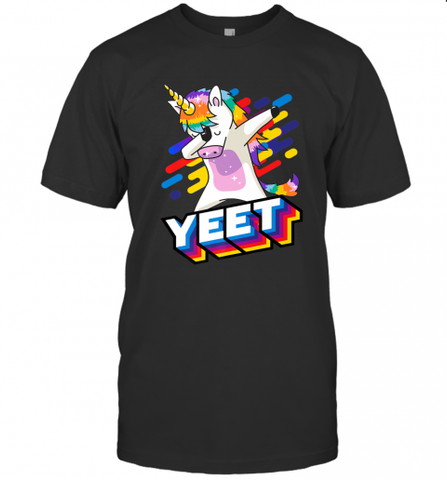 Colorful Dabbing Dancing Unicorn Celebration Yeet Men's T-Shirt Men's T-Shirt / Black / S Men's T-Shirt - HHHstores