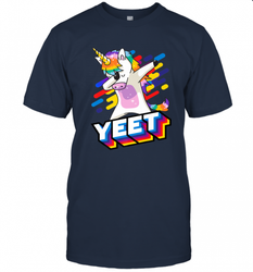 Colorful Dabbing Dancing Unicorn Celebration Yeet Men's T-Shirt