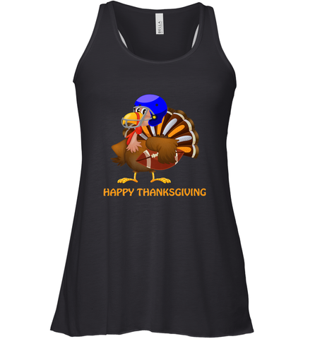 Cool Happy Thanksgiving Football Shirt Gobble Player Turkey Women's Racerback Tank Women's Racerback Tank / Black / XS Women's Racerback Tank - HHHstores