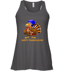 Cool Happy Thanksgiving Football Shirt Gobble Player Turkey Women's Racerback Tank Women's Racerback Tank - HHHstores