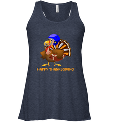 Cool Happy Thanksgiving Football Shirt Gobble Player Turkey Women's Racerback Tank Women's Racerback Tank - HHHstores