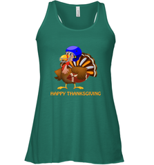 Cool Happy Thanksgiving Football Shirt Gobble Player Turkey Women's Racerback Tank Women's Racerback Tank - HHHstores