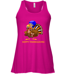 Cool Happy Thanksgiving Football Shirt Gobble Player Turkey Women's Racerback Tank Women's Racerback Tank - HHHstores