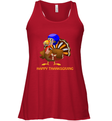 Cool Happy Thanksgiving Football Shirt Gobble Player Turkey Women's Racerback Tank Women's Racerback Tank - HHHstores