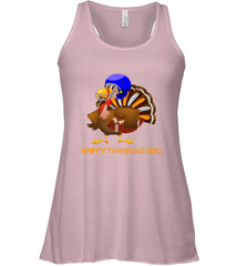 Cool Happy Thanksgiving Football Shirt Gobble Player Turkey Women's Racerback Tank Women's Racerback Tank - HHHstores