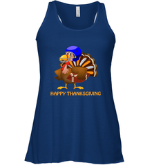 Cool Happy Thanksgiving Football Shirt Gobble Player Turkey Women's Racerback Tank Women's Racerback Tank - HHHstores