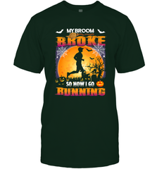My Broom Broke So Now I Go Running T Shirt Funny Halloween Men's T-Shirt Men's T-Shirt - HHHstores